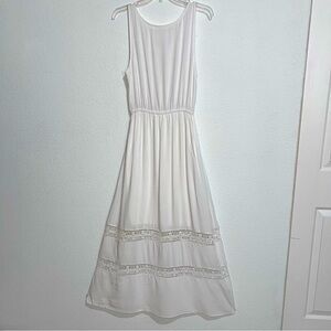 Liberty Love Ivory Off White Maxi Tiered Lace Dress Large